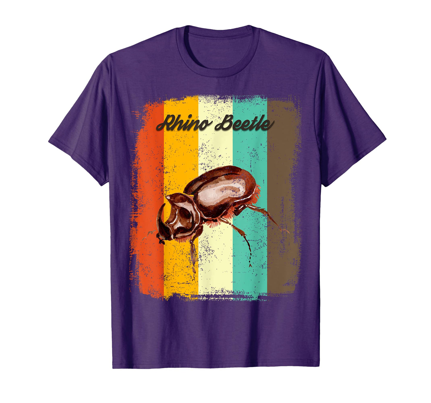Rhino Beetle Dynastinae Retro 70s Vintage Insect Lover Art T-Shirt