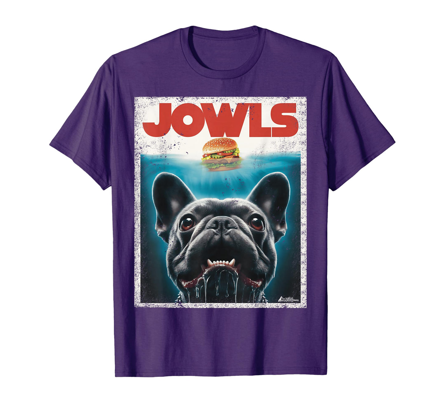 Funny Black French Bulldog Jowls Top, Frenchie Mom, Dog Dad T-Shirt