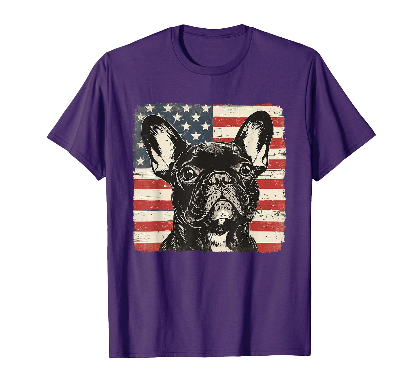 French Bulldog Dog Pop Art USA Flag Shirt July 4th Men Women T-Shirt