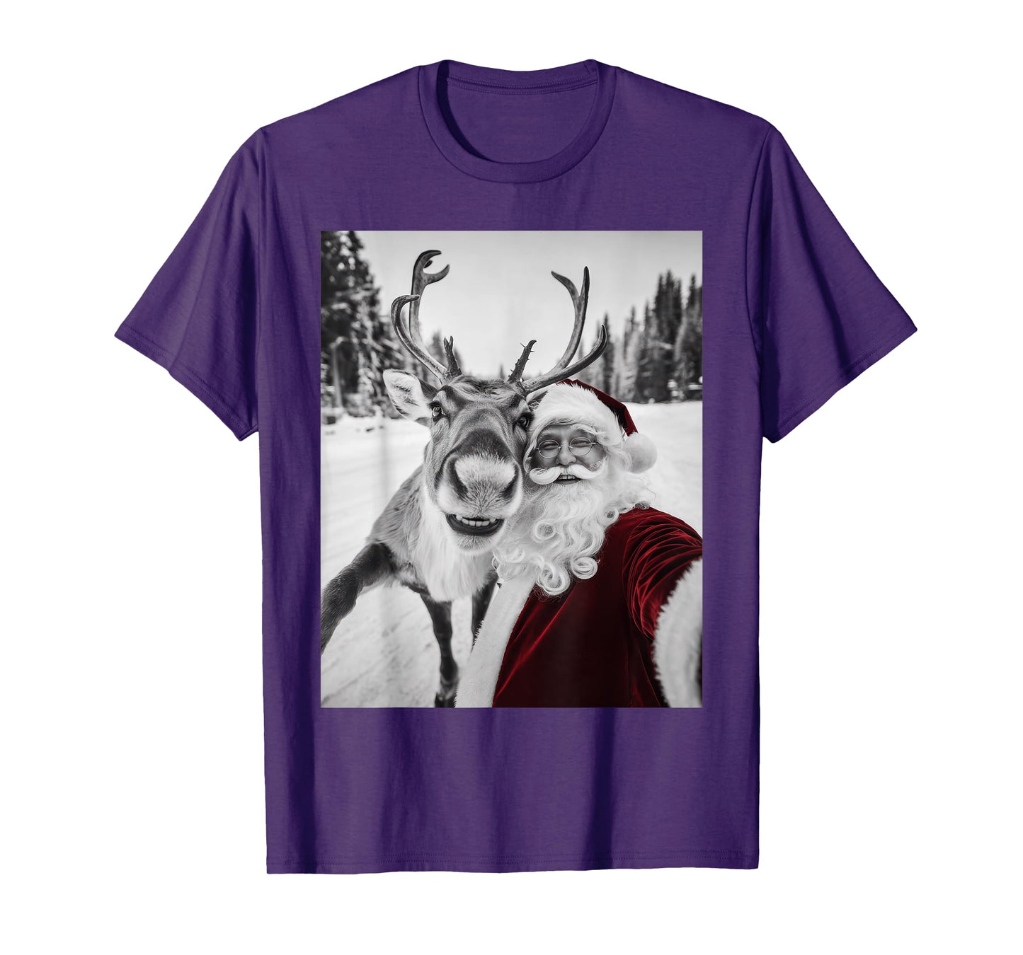 Reindeer Selfie Christmas Party Selfie Funny Reindeer Xmas T-Shirt