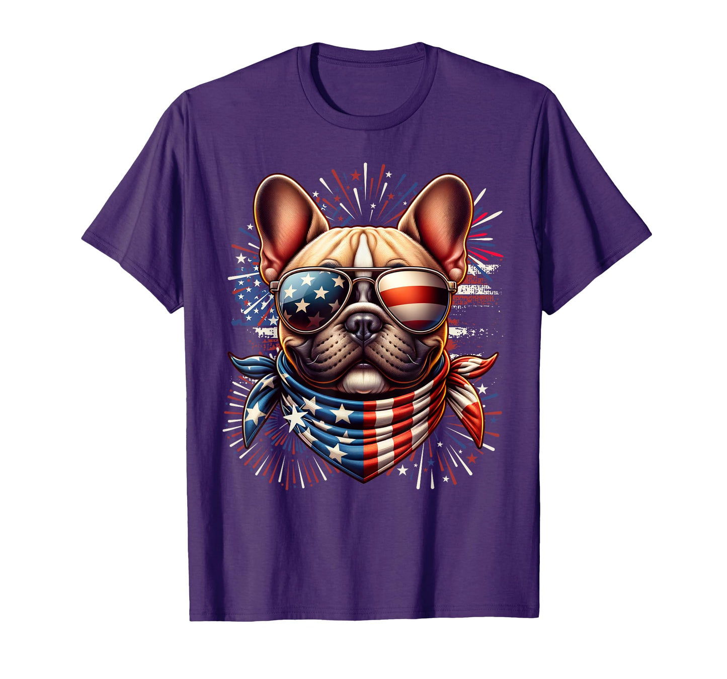French Bulldog Patriotic 4th of July Fireworks USA Frenchie T-Shirt