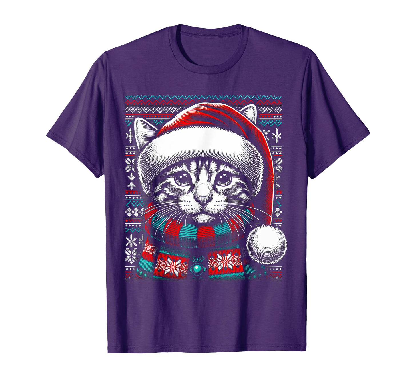 Christmas Cat Lover Funny Festive Holidays Cute Kitten Xmas T-Shirt for Men Women Kids