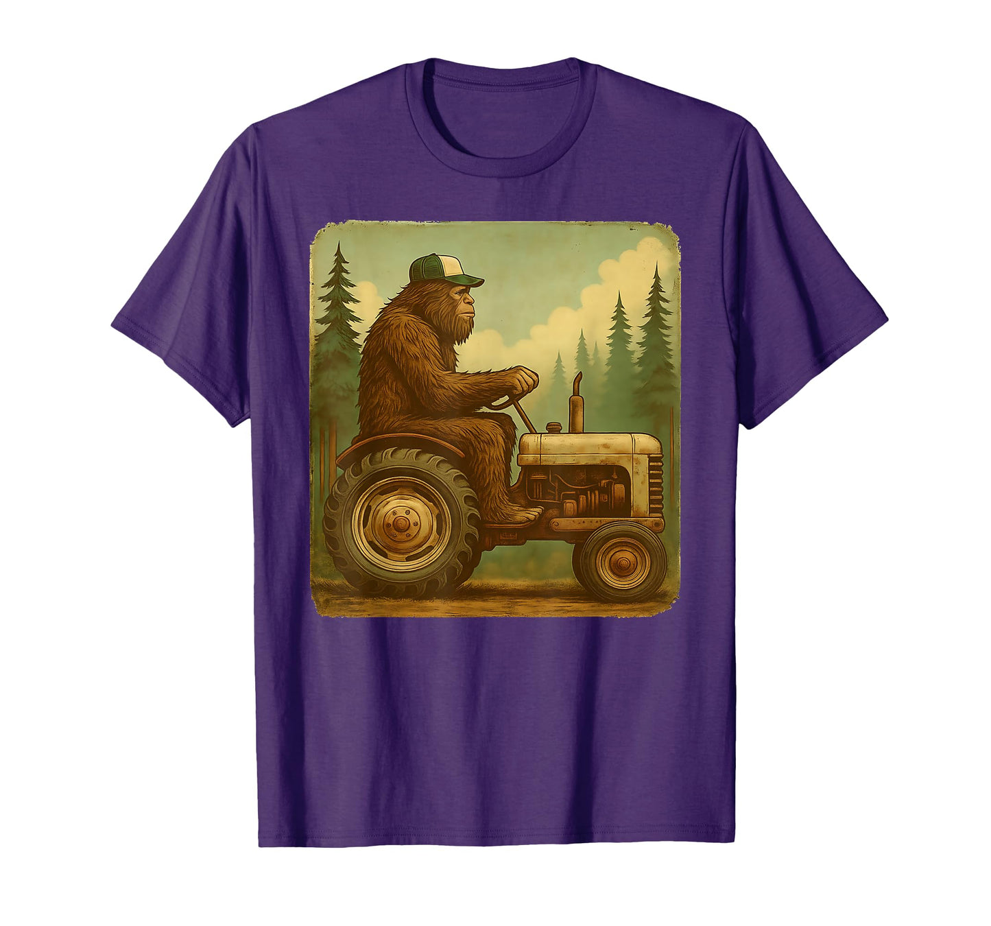 Bigfoot Tractor Farmer Design for Men Farming Farm Dad T-Shirt