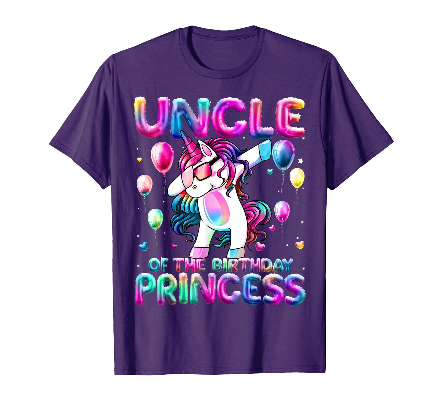 Uncle of the Birthday Princess Girl Dabbing Unicorn Uncle T-Shirt