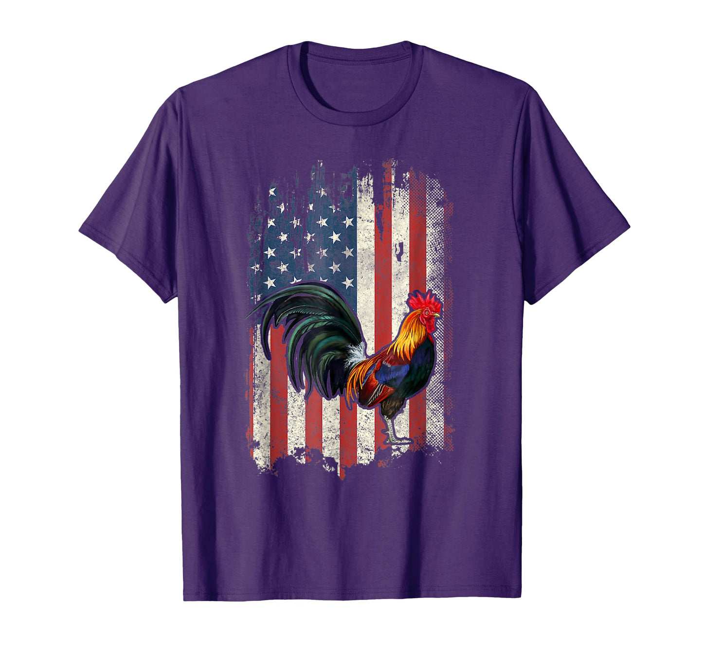 American Flag Cock Fighting rooster Chicken T-Shirt for Women Men