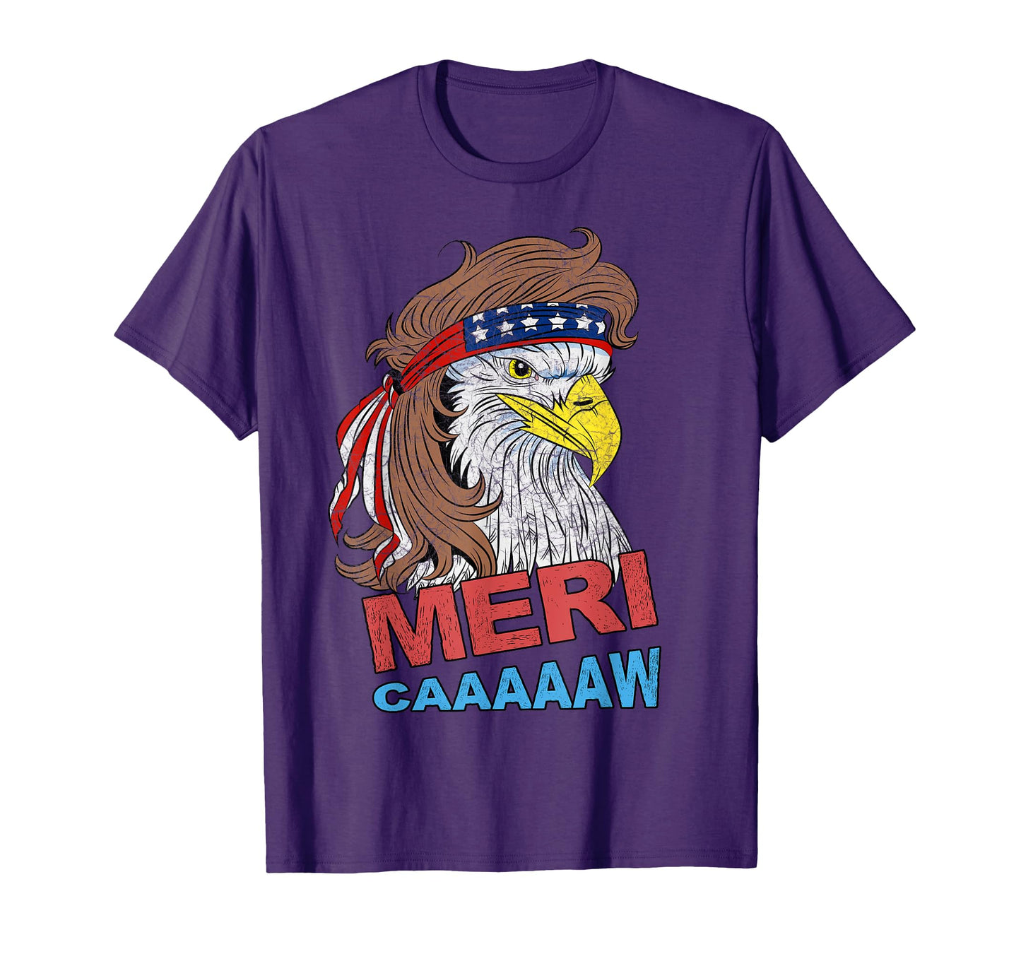 meri-caaaaaw - Eagle Mullet 4th Of July USA American Flag Women Kids Men T-Shirt