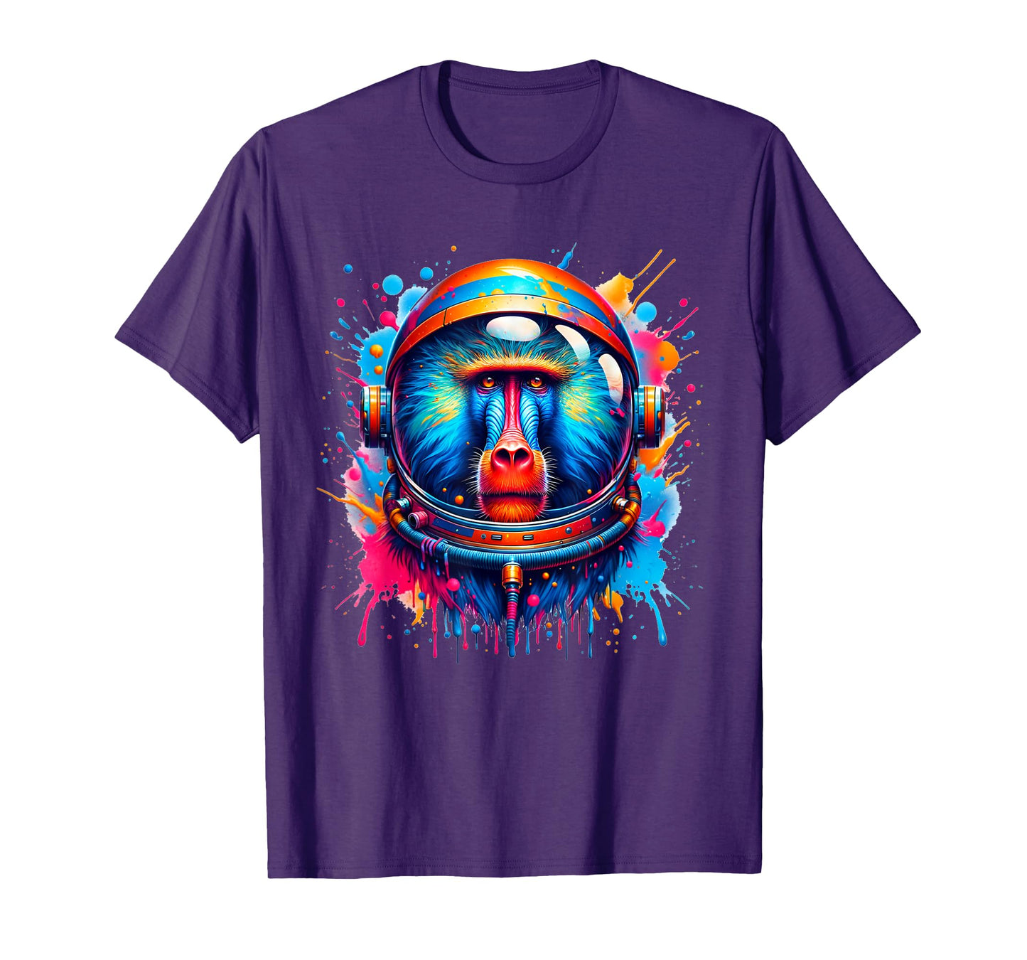 Astronaut Baboon Monkey Colorful T-Shirt