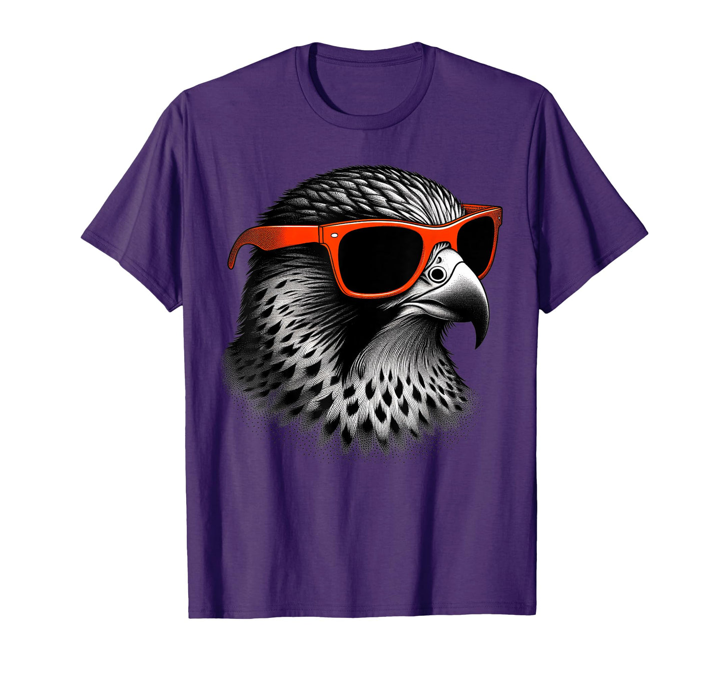 Cool Falcon Bird Wearing Sunglasses Graphic Art T-Shirt