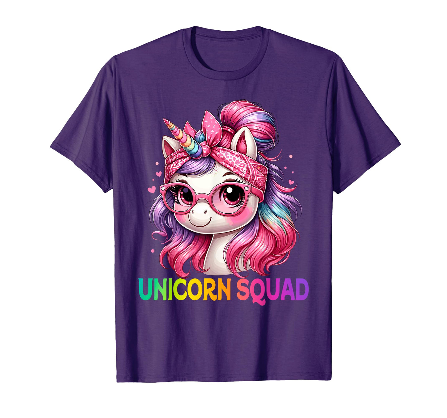 Unicorn Squad - Graceful Unicorn with leopard Bandana T-Shirt