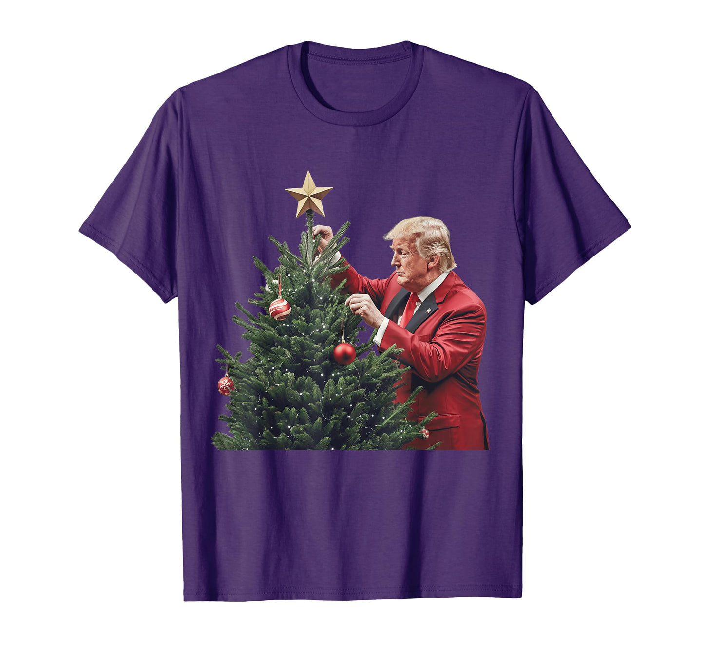 Donald Trump Traditional Christmas Tree Xmas USA President T-Shirt