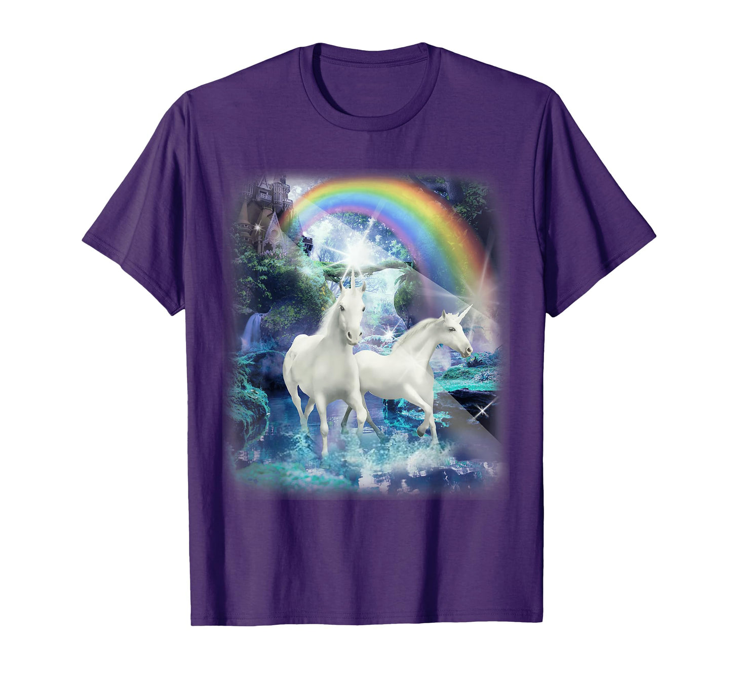 Adult Mesmerizing Unicorn Castle Forest T-Shirt