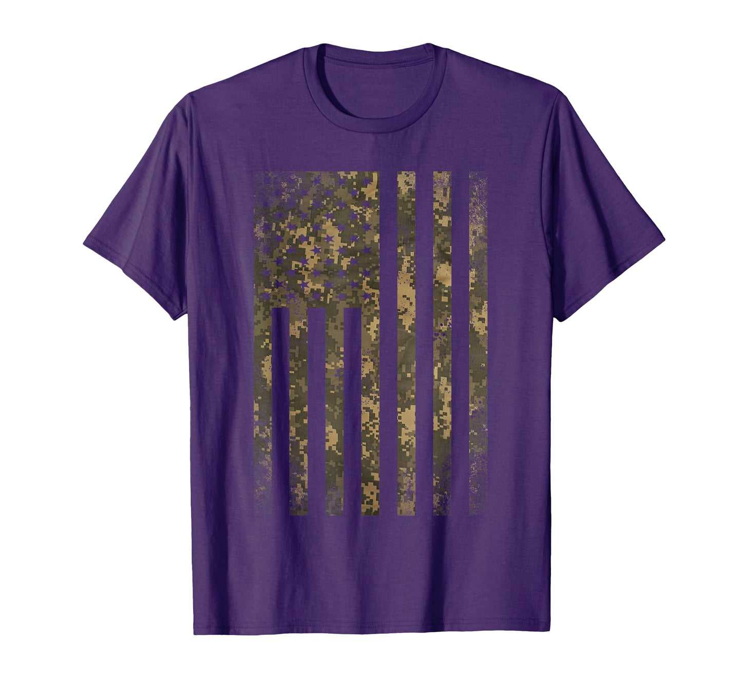 Camouflage American Flag Print Camo Military Tactical Gifts T-Shirt