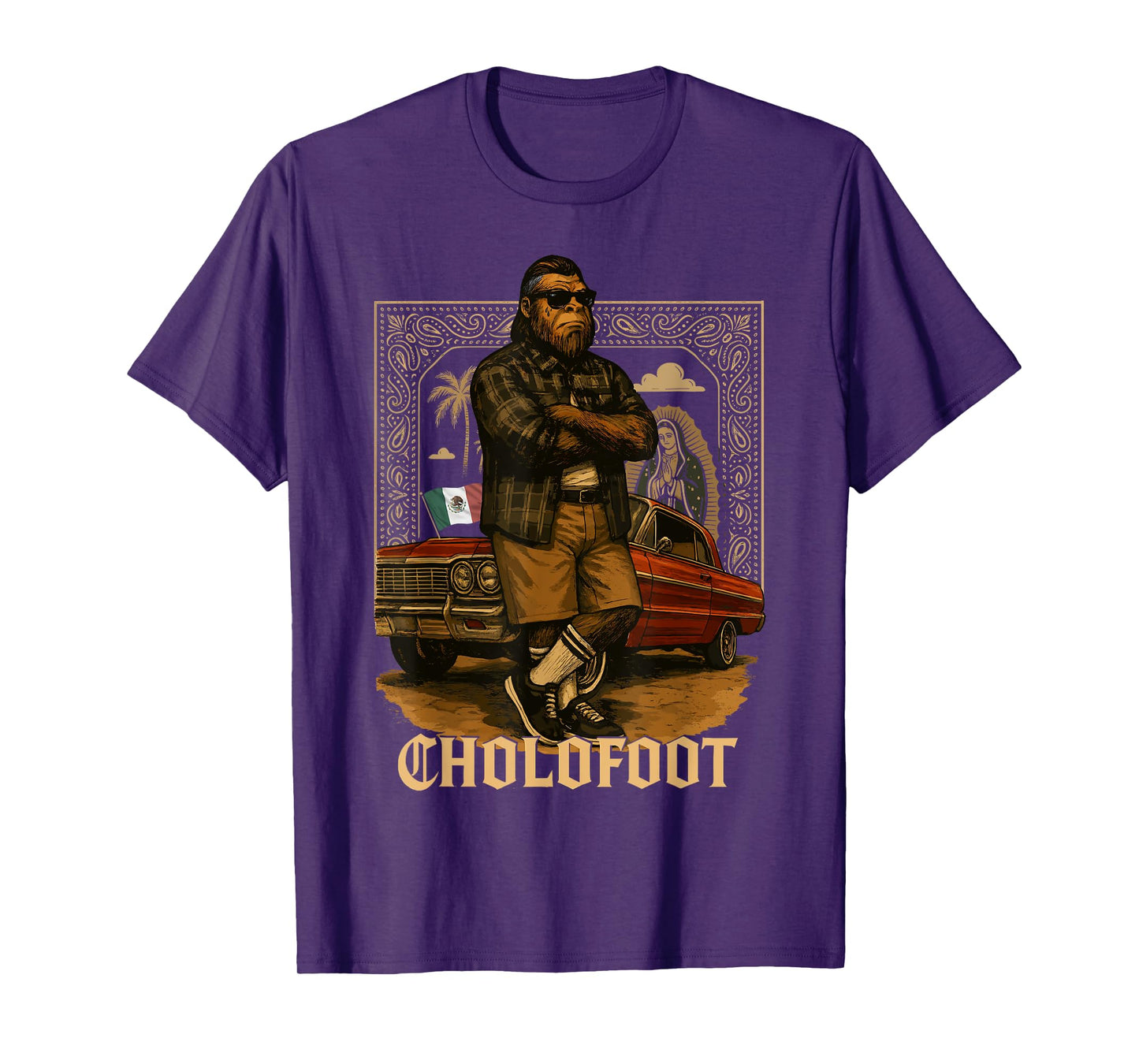 Funny Sasquatch Costume Cholofoot Chicano Mexican Bigfoot T-Shirt