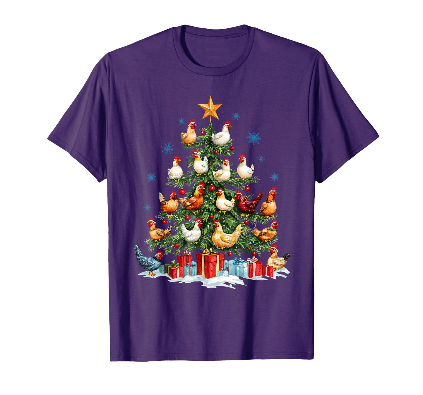 Clucking Chickens Festive Fowl Christmas Tree Ornaments T-Shirt