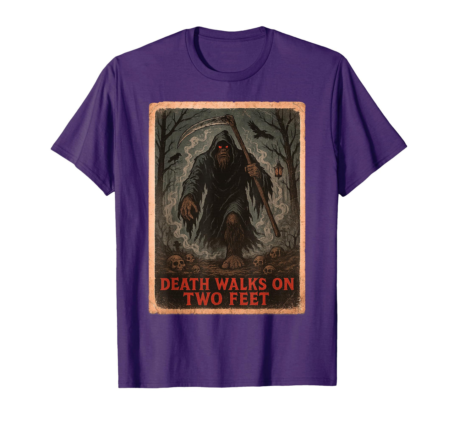 Grim Reaper Bigfoot - Funny Halloween Sasquatch Poster T-Shirt