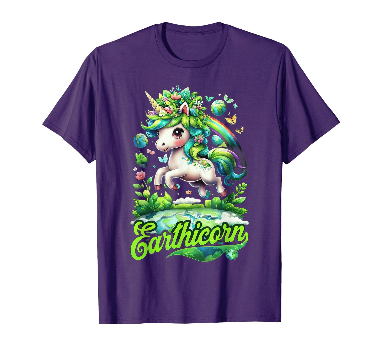 Earthicorn Unicorn Earth Day T-Shirt Kids Girls Go Green T-Shirt