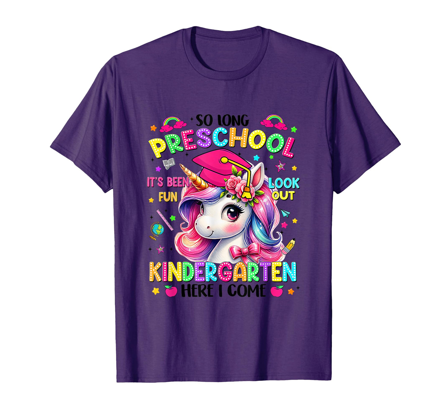 Kids So Long Preschool Graduation Graduate Unicorn Kids T-Shirt
