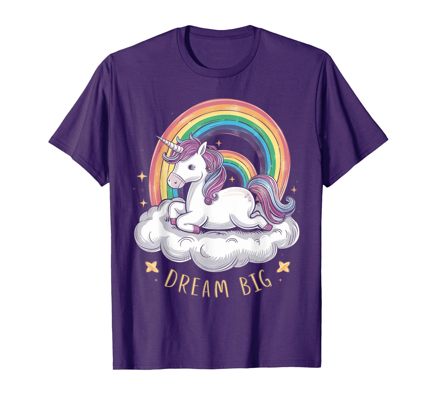 Cute Unicorn on Cloud Rainbow Dream Big for Unicorn Lovers T-Shirt