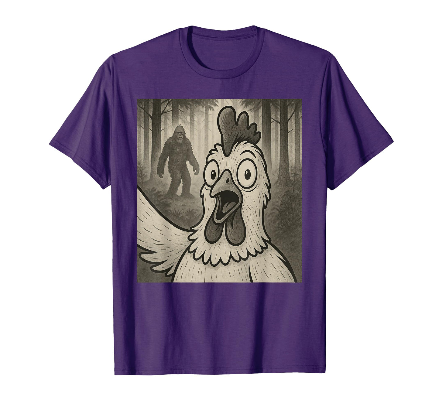 Chicken Selfie With Bigfoot Sasquatch Funny T-Shirt