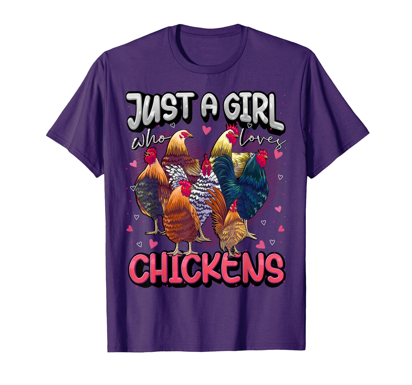 Just A Girl Who Loves Chickens Cute Chicken Lover Farmers T-Shirt