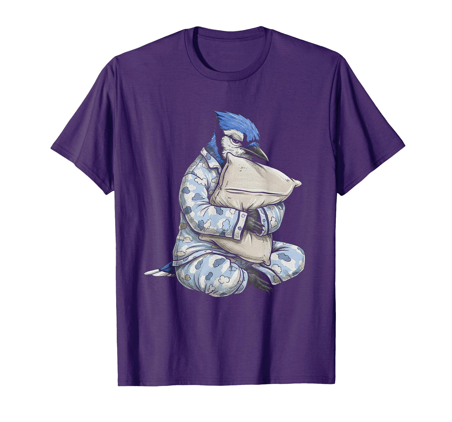 Funny Sleepy Blue Jay Bird Pajama Women Men And Kids T-Shirt