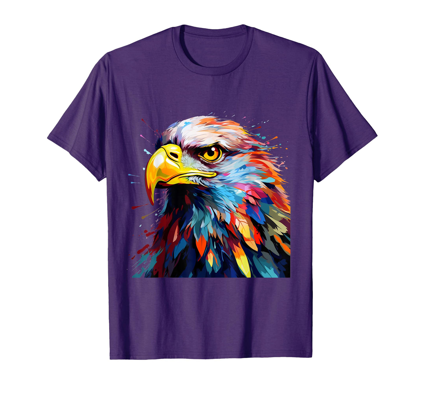 Cool Colorful Eagle Portrait Graphic T-Shirt