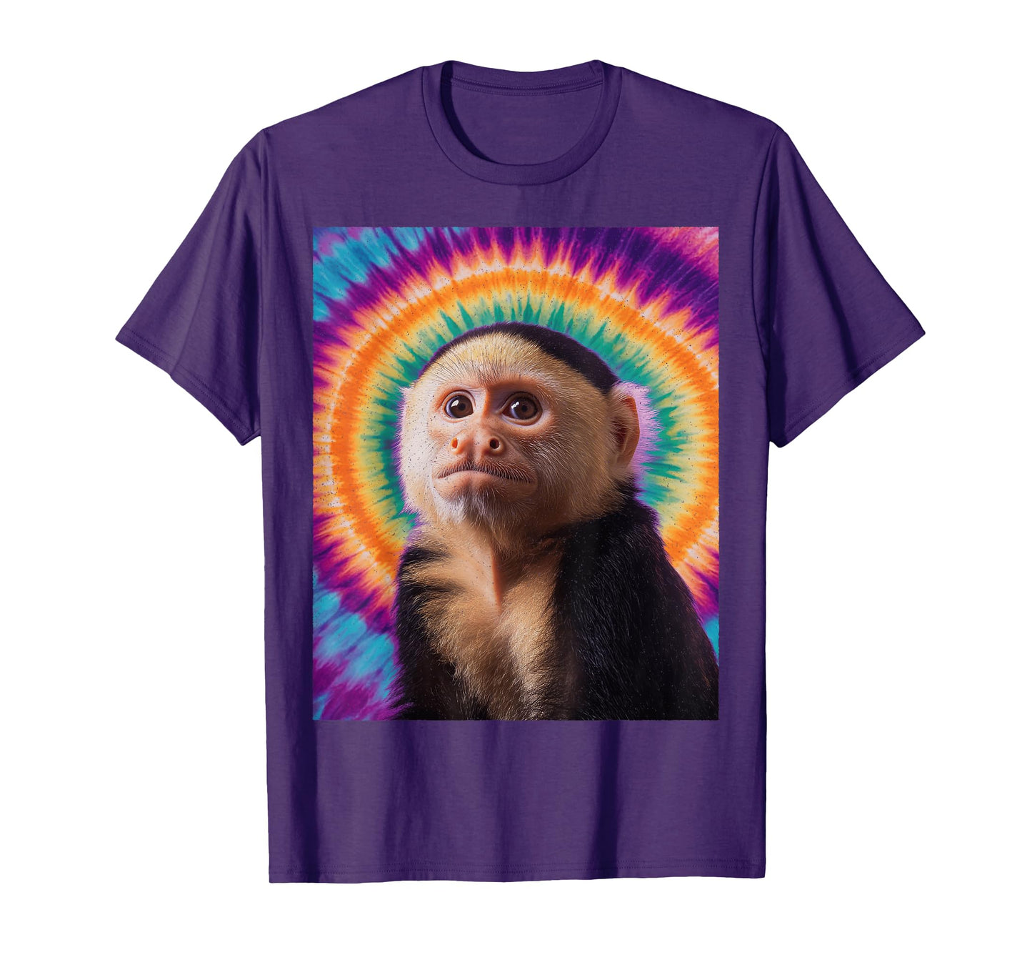 Tie-Dye Capuchin Monkey – Retro Hippie Funny Monkey T-Shirt