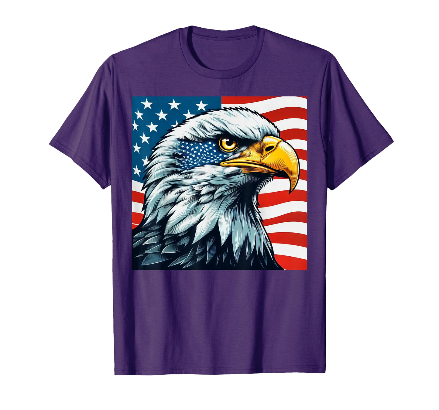 Freedom's Wings: Majestic Bald Eagle & American Flag Emblem T-Shirt