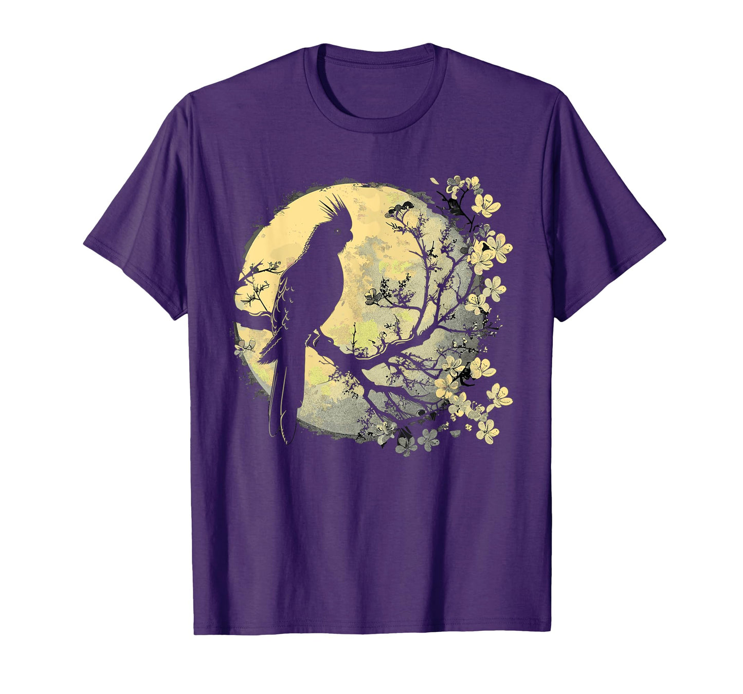 Cockatiel Parrot Lover Bird Moon and Flower T-Shirt