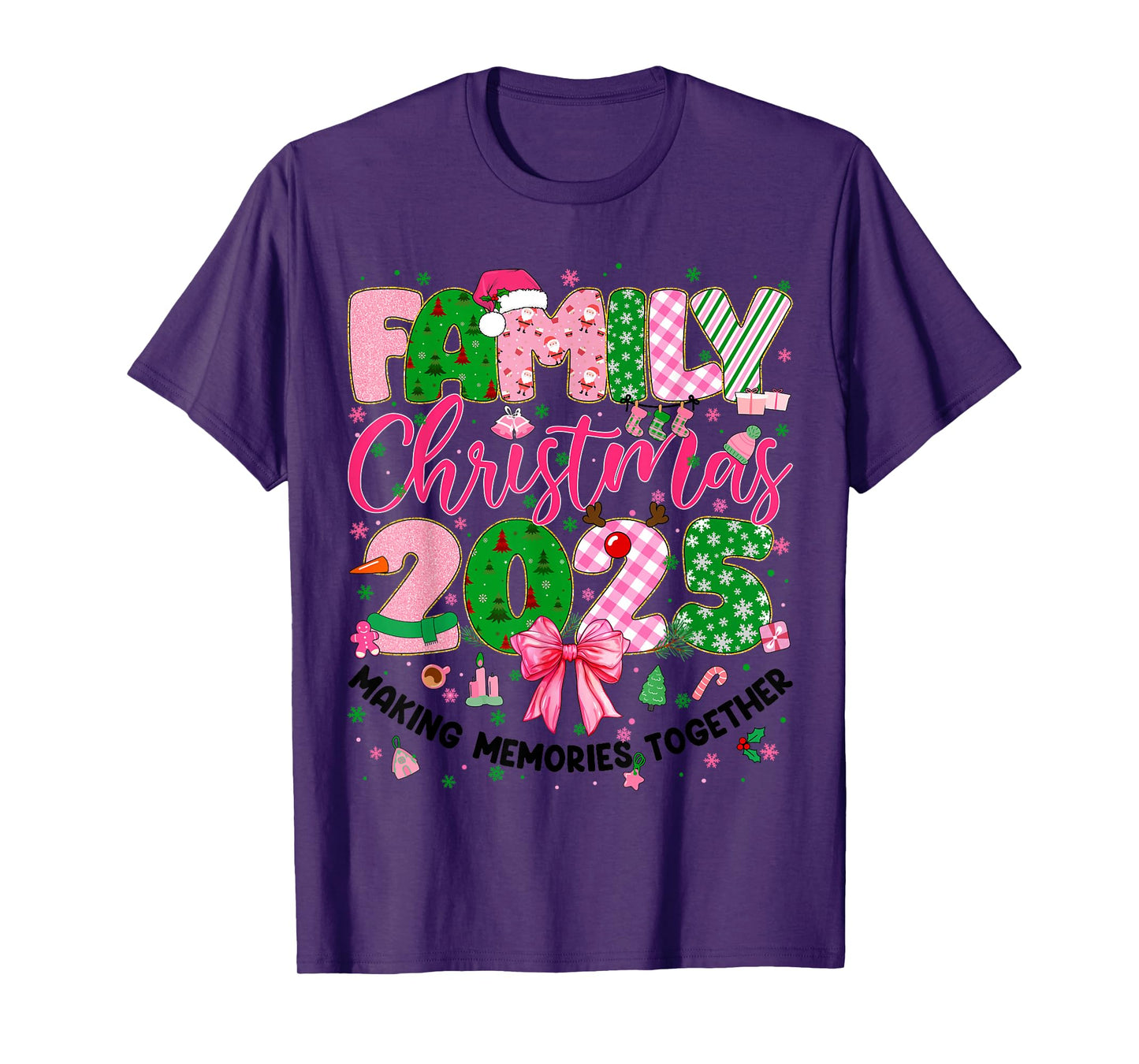 Family Christmas 2025 Matching Tee Xmas Pajamas Girl Women T-Shirt