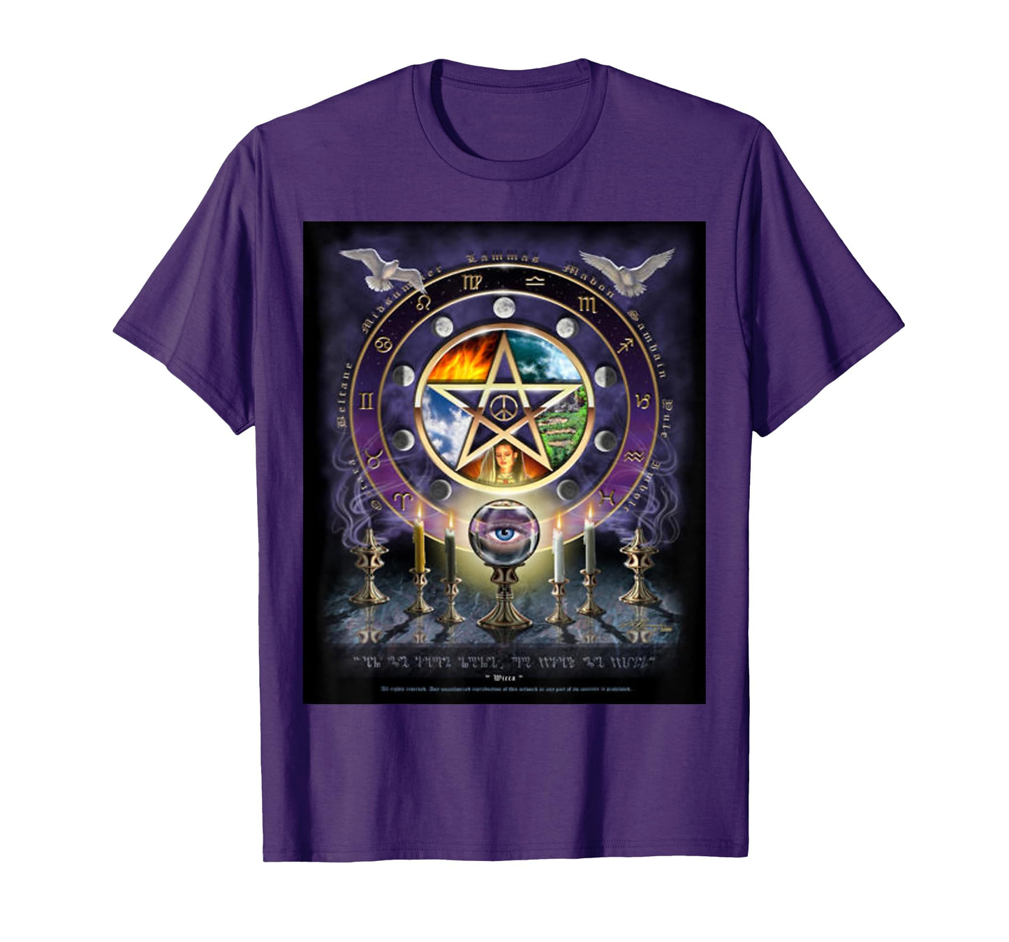Witches Magical Altar Pentagram Witchcraft Pagan Wicca T-Shirt