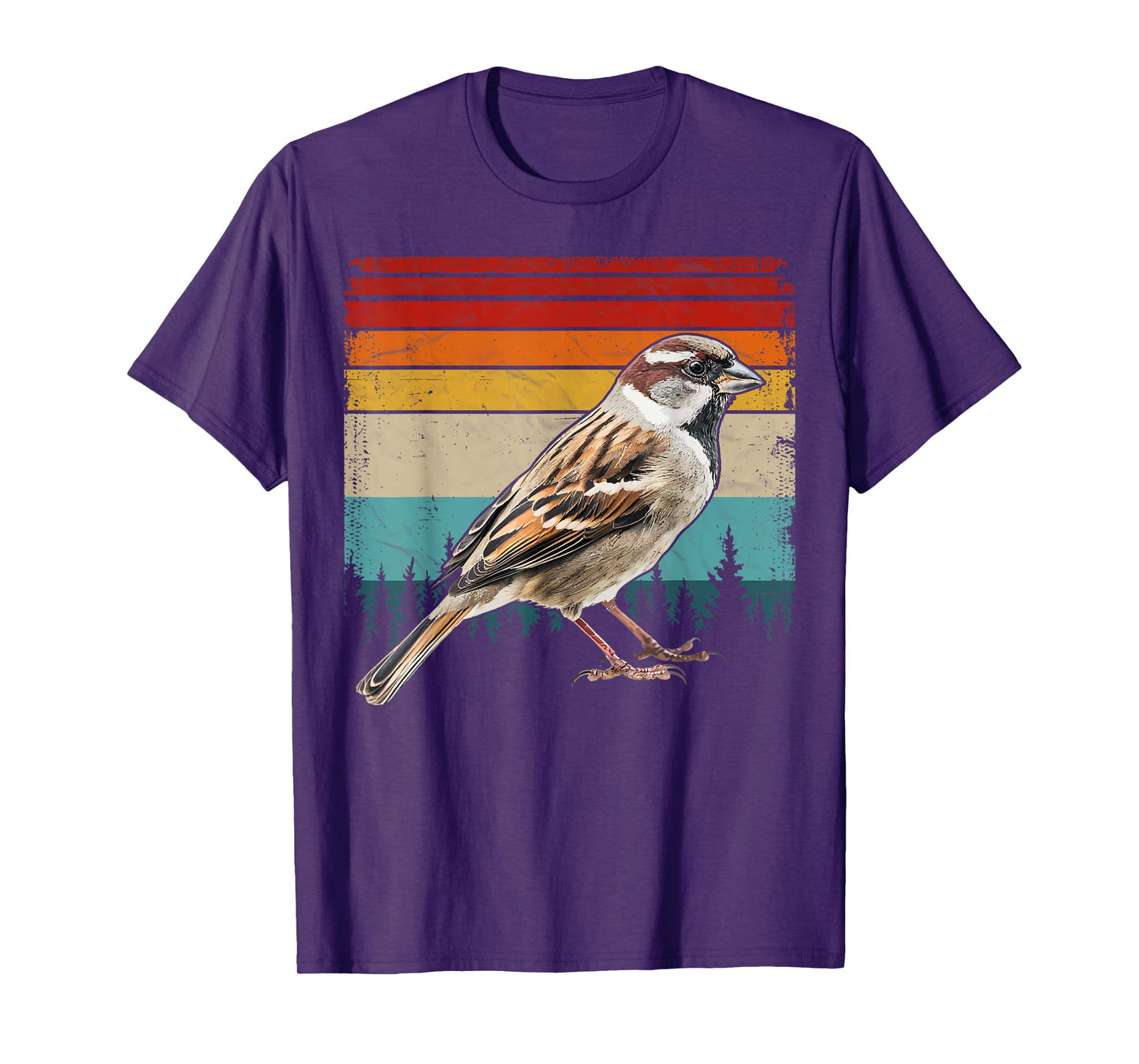 Sparrow Vintage Distressed Retro Style Cool Sparrow Bird T-Shirt