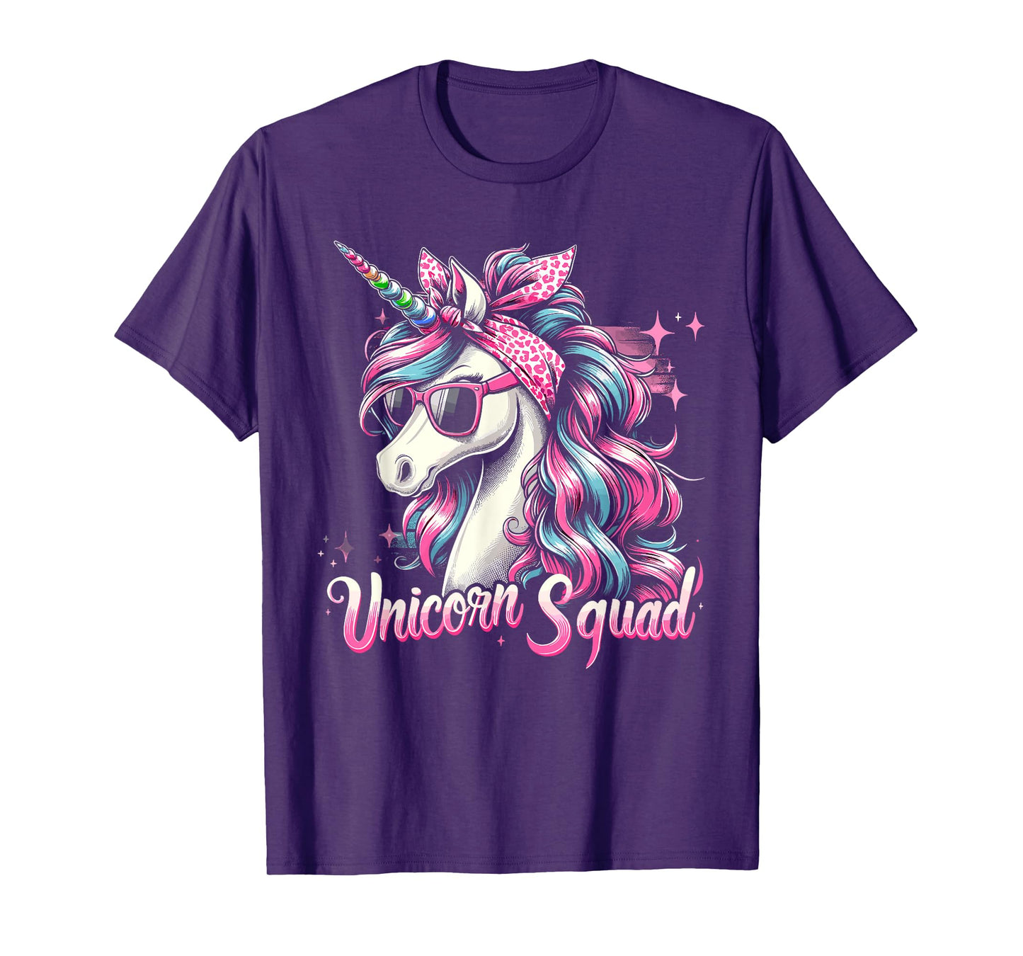 Unicorn Squad - Graceful Unicorn with leopard Bandana T-Shirt