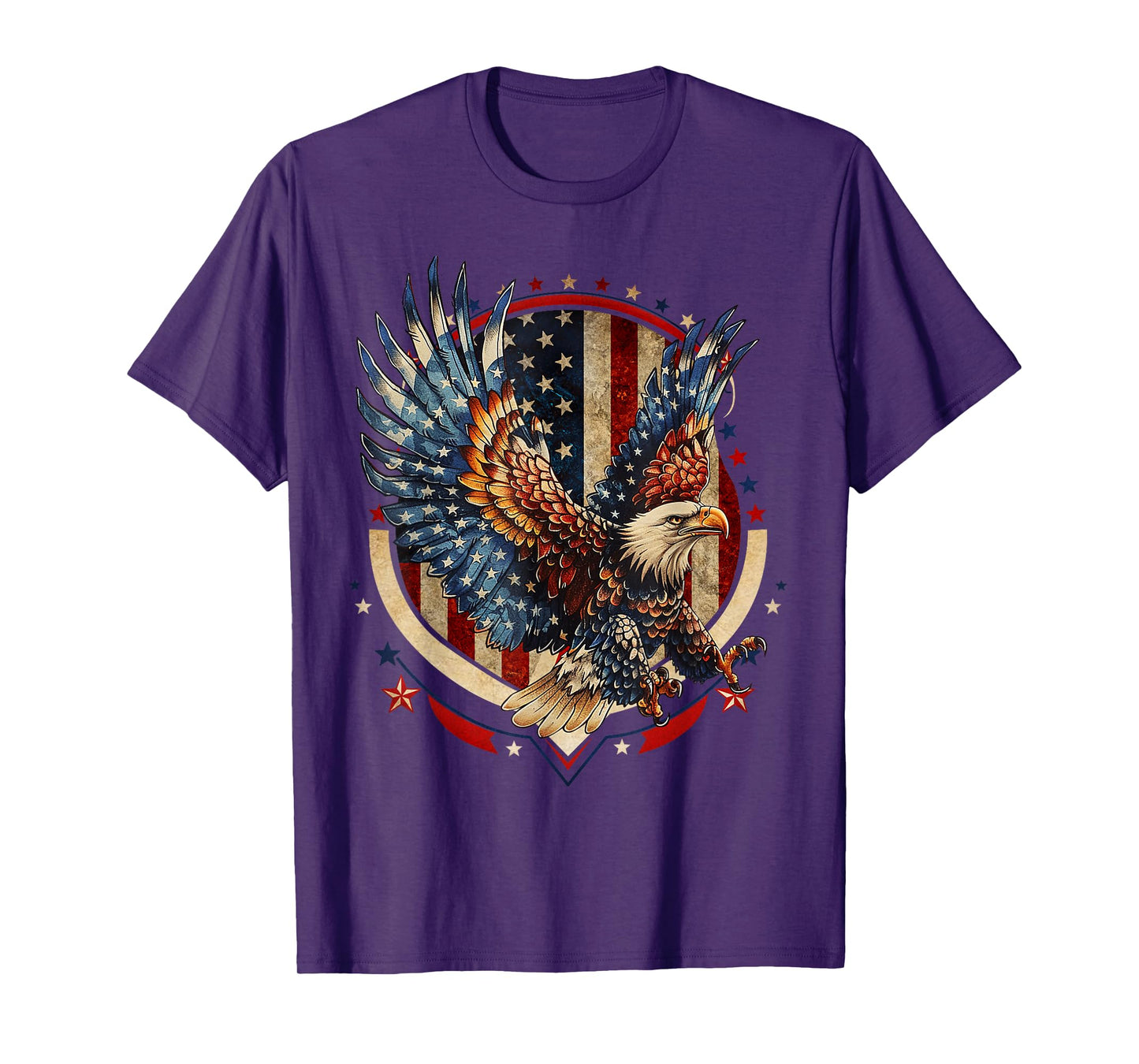 American Bald Eagle USA Flag Patriotic Eagle 4th of July Women Kids Men T-Shirt