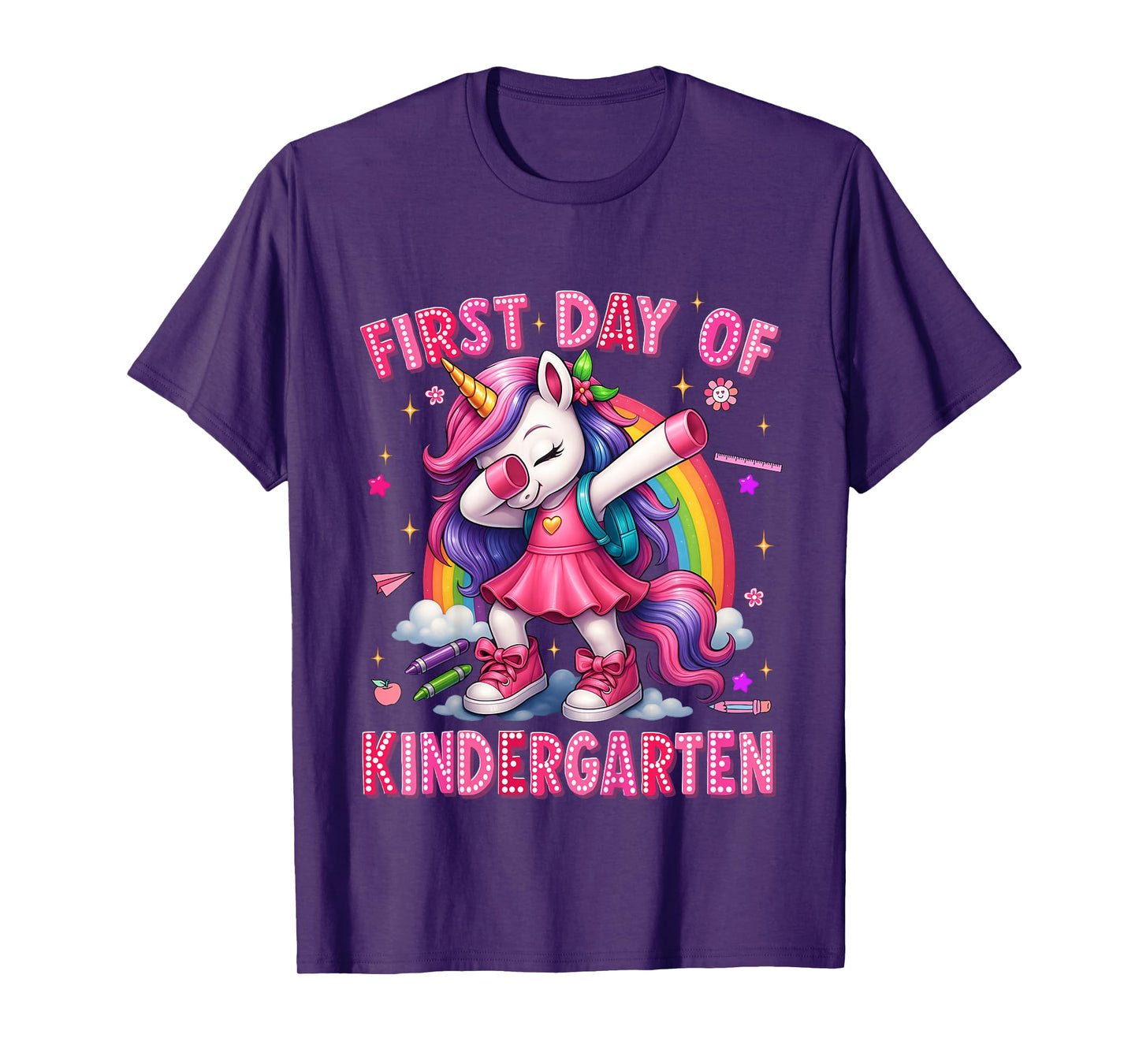 First Day Of Kindergarten Unicorn Back To School Girl Outfit T-Shirt