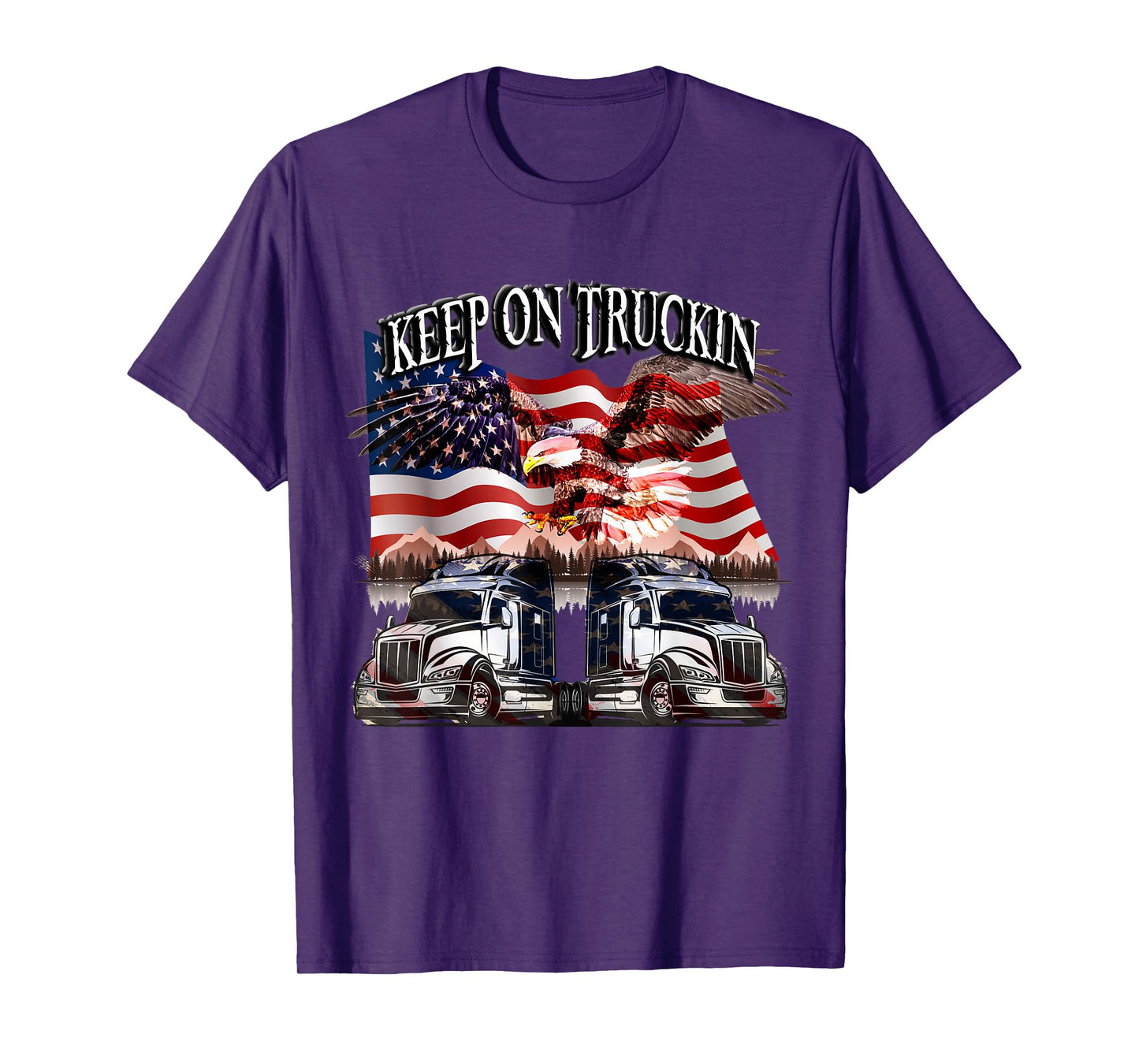 Keep on Truckin. Eagle USA Flag Design T-Shirt