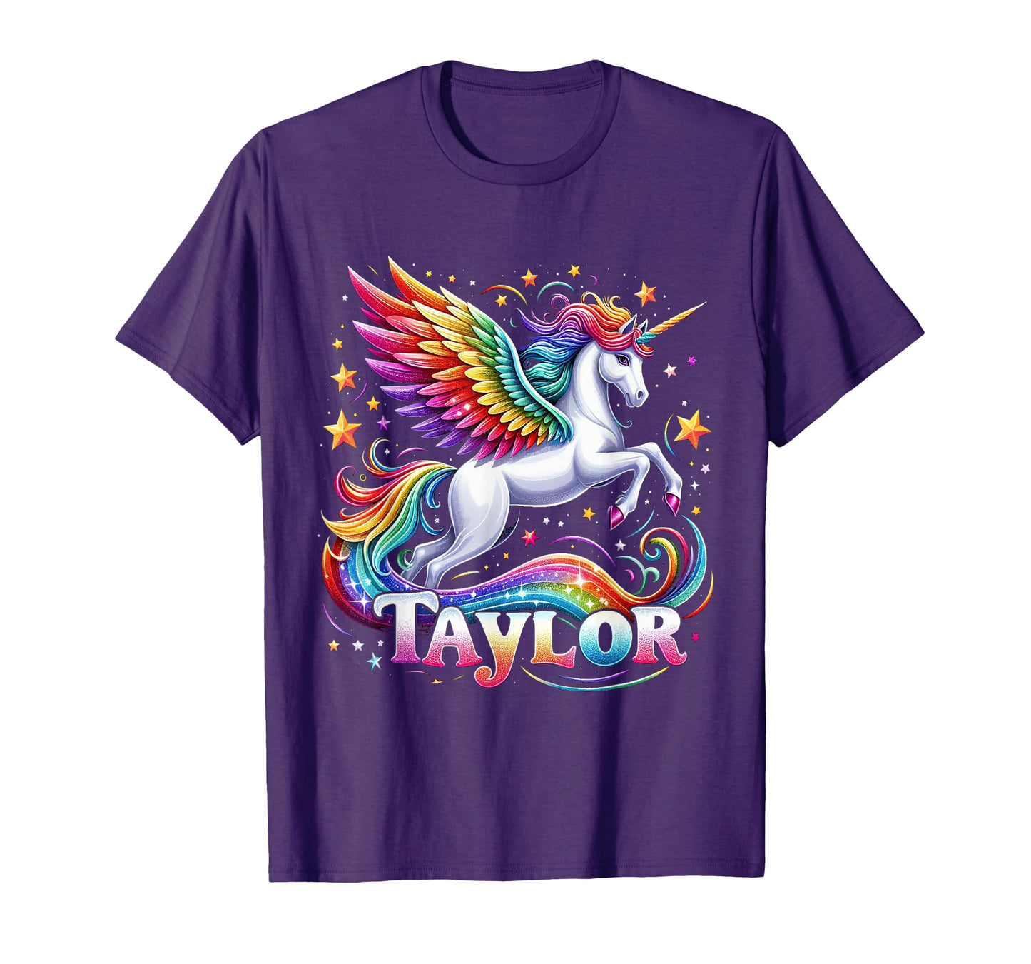 Girl Retro Taylor First Name Personalized Groovy 80's T-Shirt