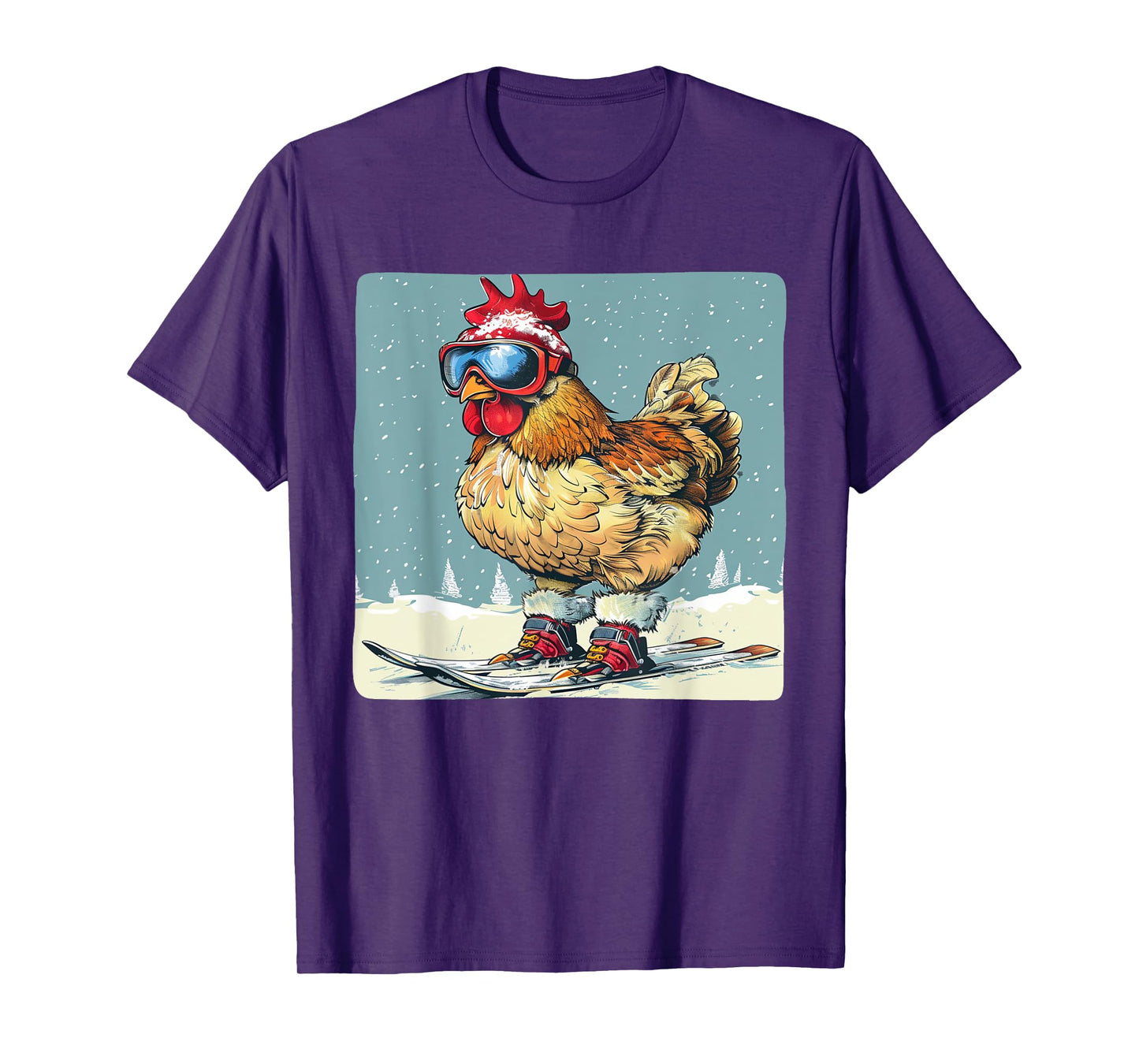 Funny Ski Chicken for Winter and Snow Holidays T-Shirt