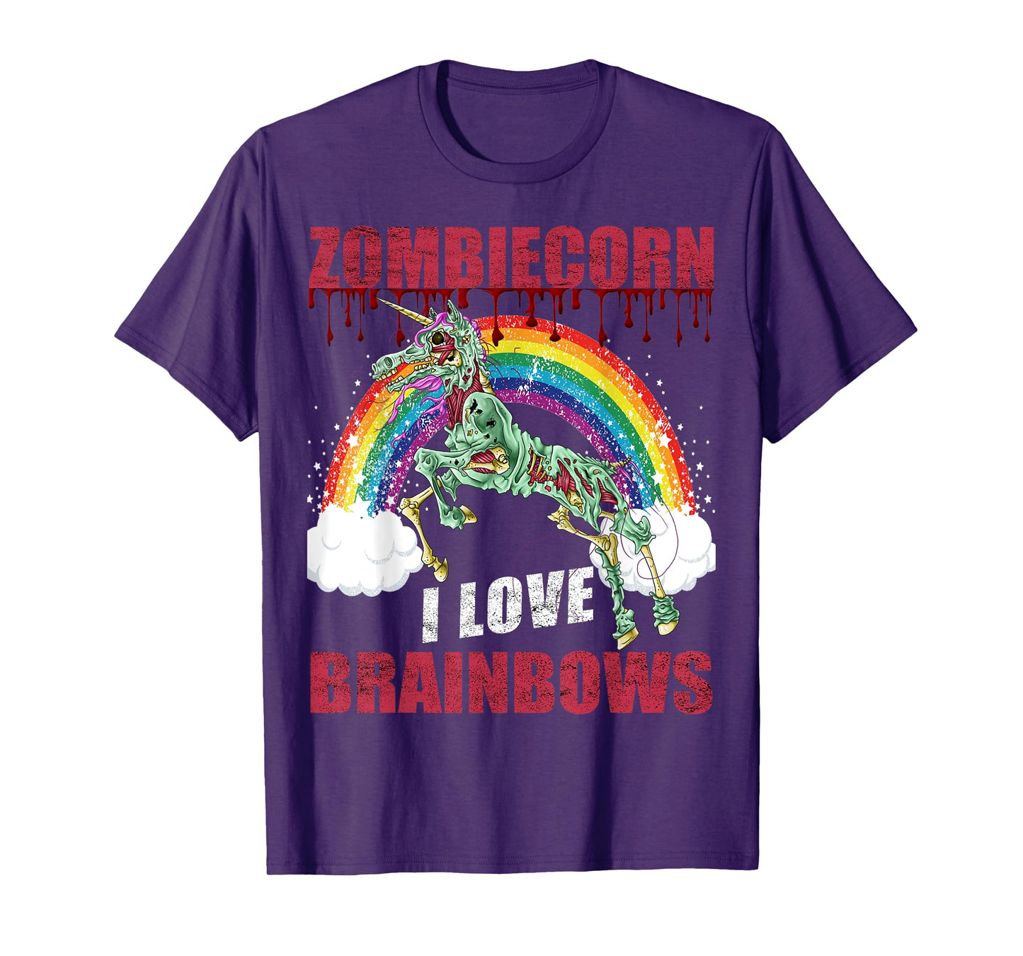 Zombie Unicorn I Love Brainbows Halloween Punk Gothic Goth T-Shirt