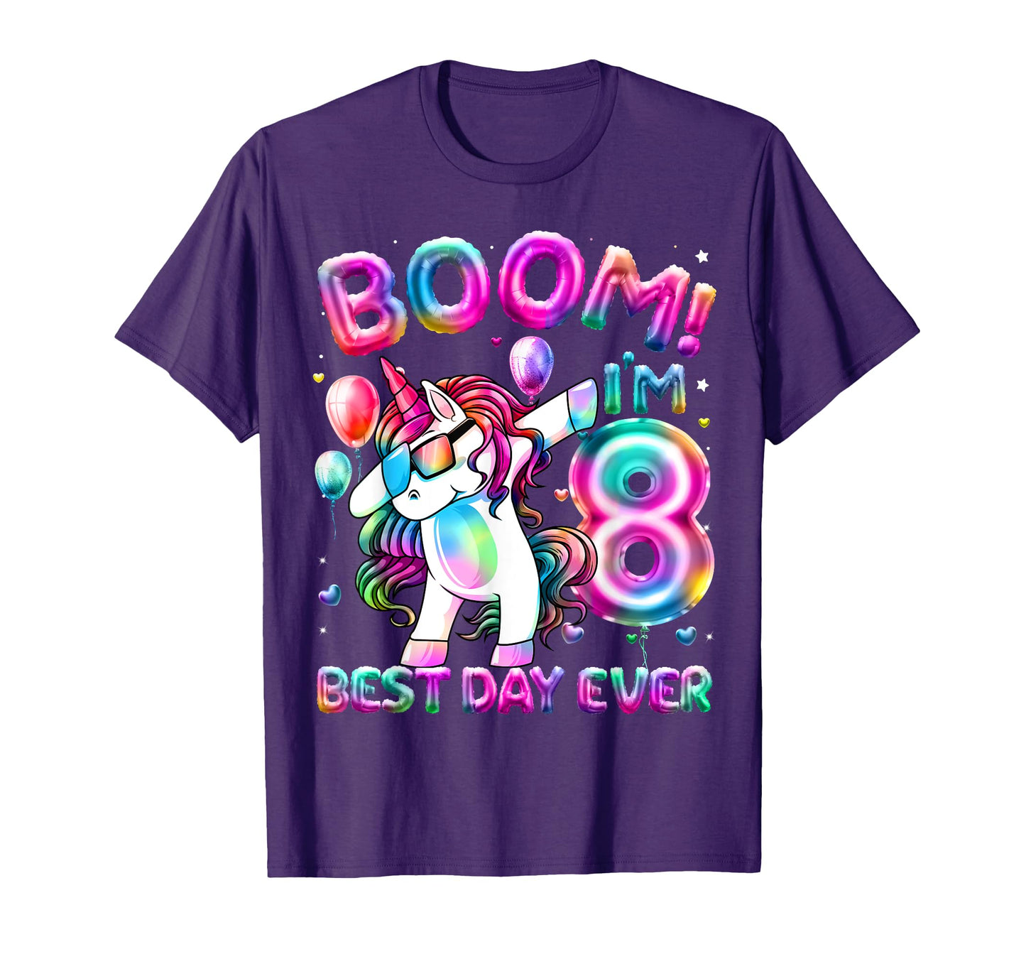 8 Years Old Dabbing Unicorn Gifts 8th Birthday Girl Party T-Shirt