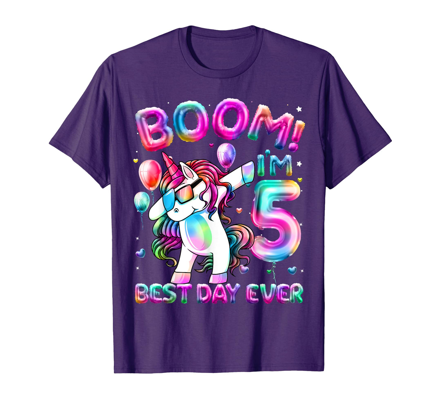 5 Years Old Dabbing Unicorn Gifts 5th Birthday Girl Party T-Shirt