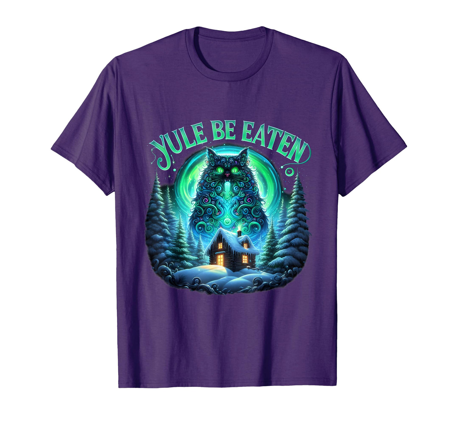 Christmas Cat Yule Be Eaten Yule Jolakotturinn Icelandic T-Shirt for Men Women Kids