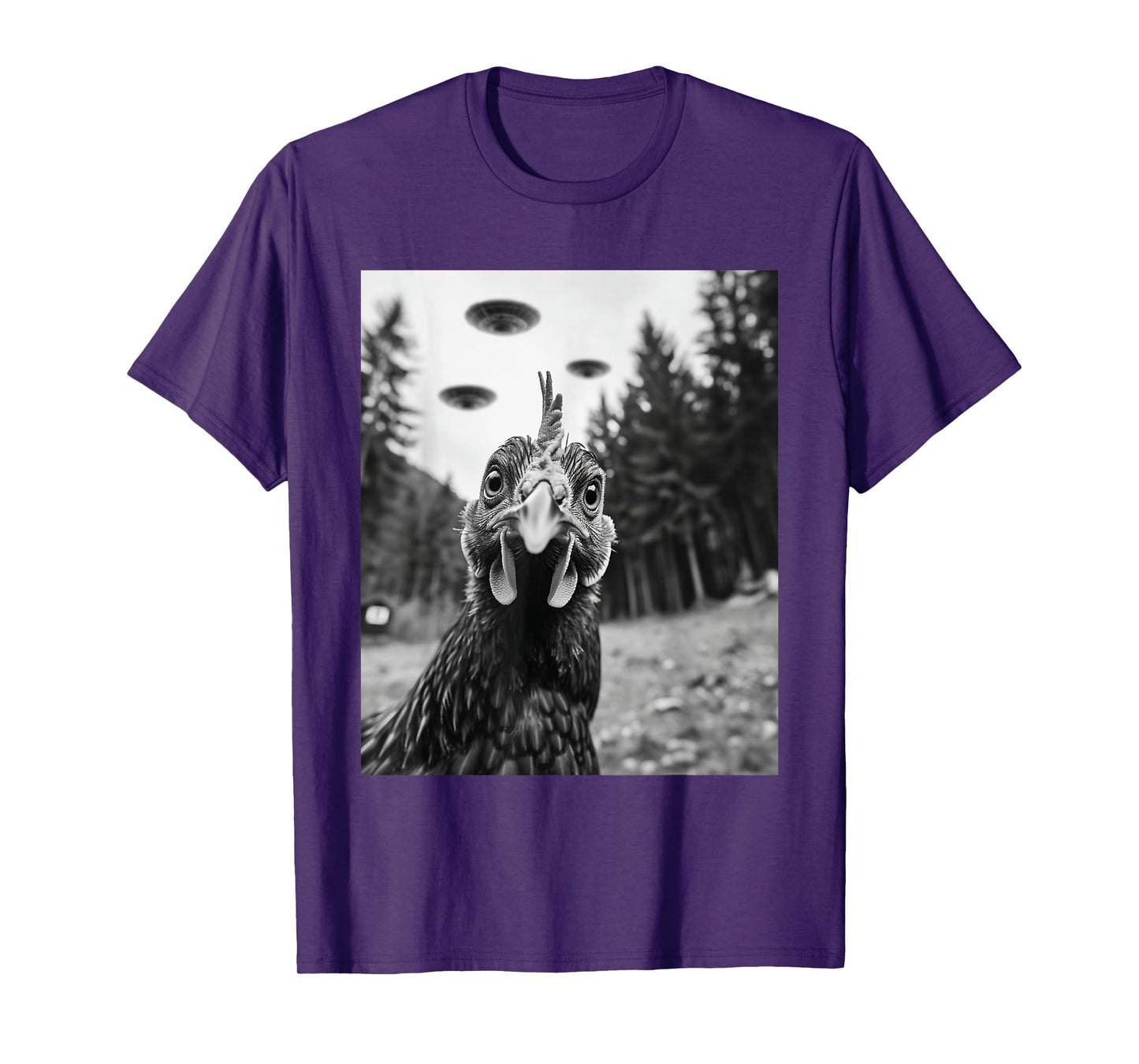Selfie - Funny Alien Selfie Chicken UFO T-Shirt