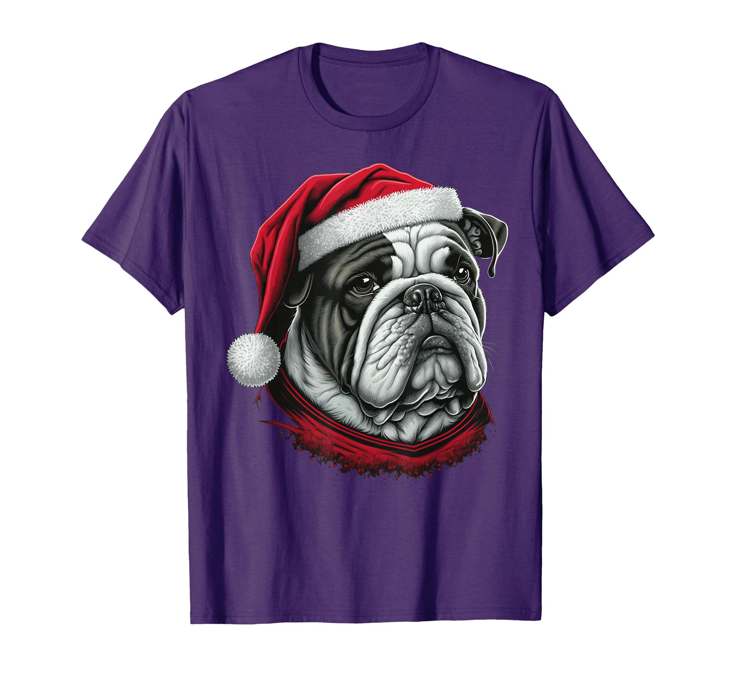 Xmas Bulldog Santa on Christmas Bulldog Men Women Kids T-Shirt