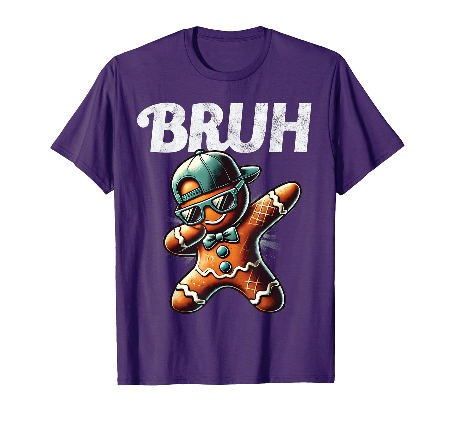 Bruh Meme Cool Gingerbread Dabbing Funny Christmas Boys Kids T-Shirt