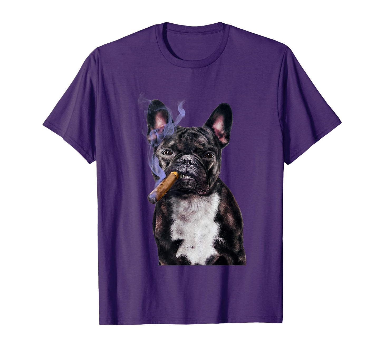 T-Shirt, Gangster French Bull Dog Smoking Cigar, Bad Dog T-Shirt for Men Women