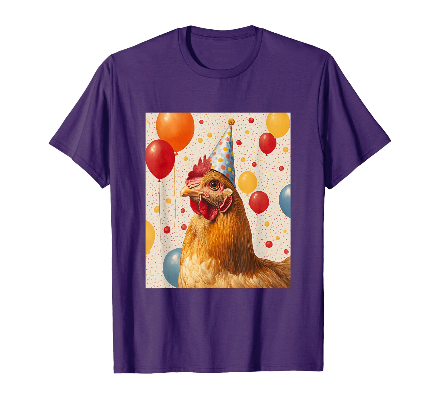 Chicken Retro Art Print Birthday Party Balloons & Party Hat T-Shirt