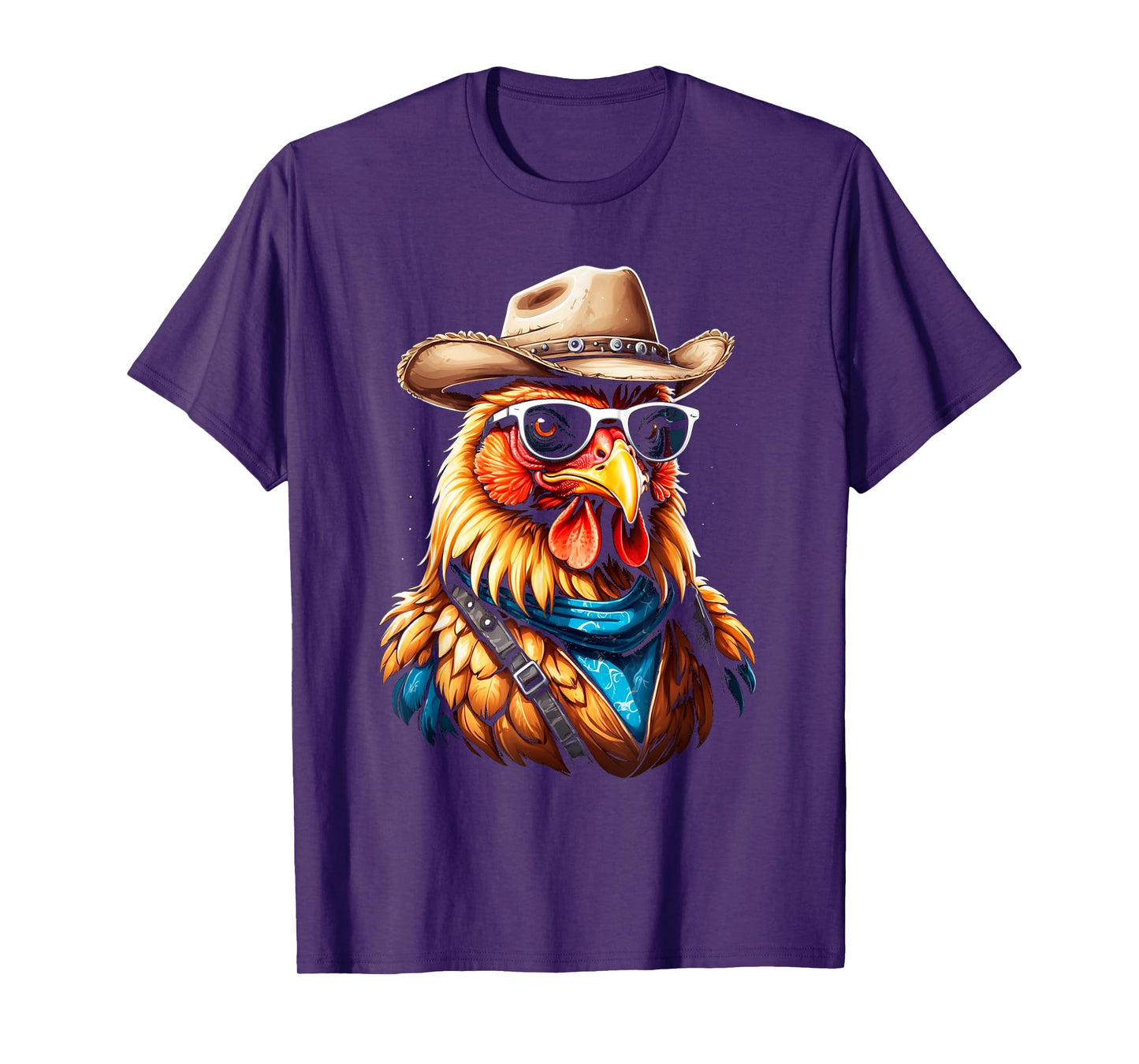 Cool Cowboy Rooster Wearing Sunglasses - Chicken T-Shirt