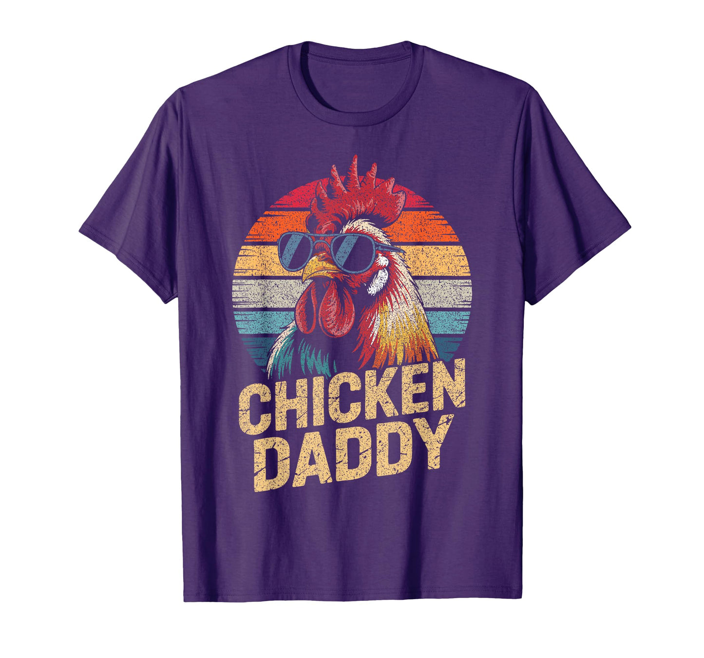 Men Chicken Daddy Vintage Rooster Poultry Farmer Fathers Day T-Shirt