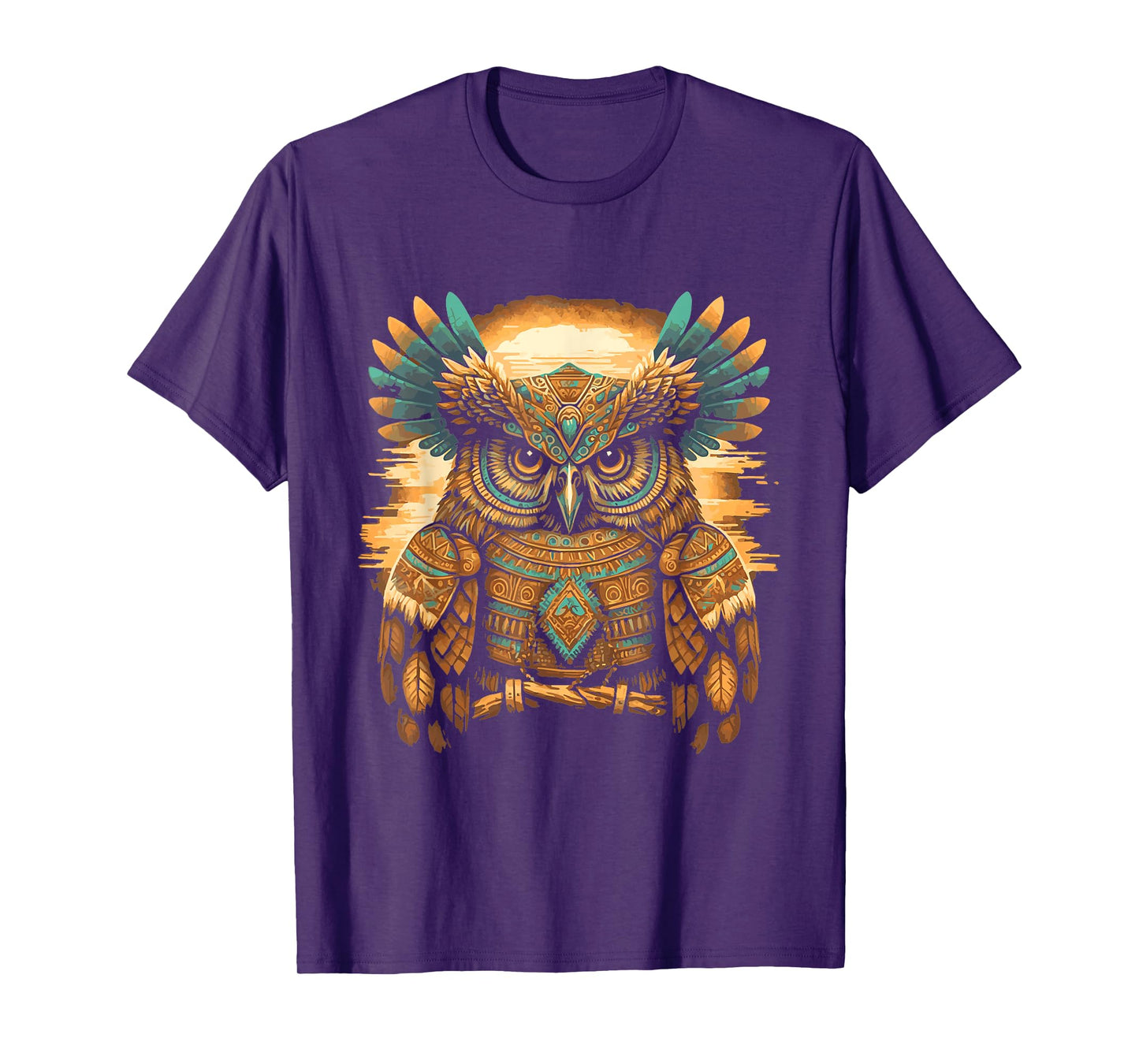 Western Art Owl Aztec Native American Bird Art Design T-Shirt